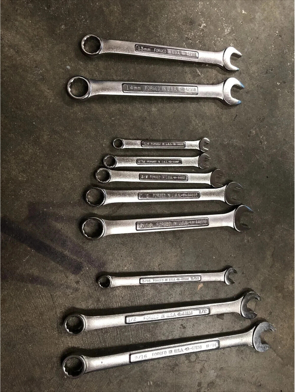 USA Made CRAFTSMAN 10 Pc Mixed Set Forged VV COMBINATION WRENCH SET SAE
